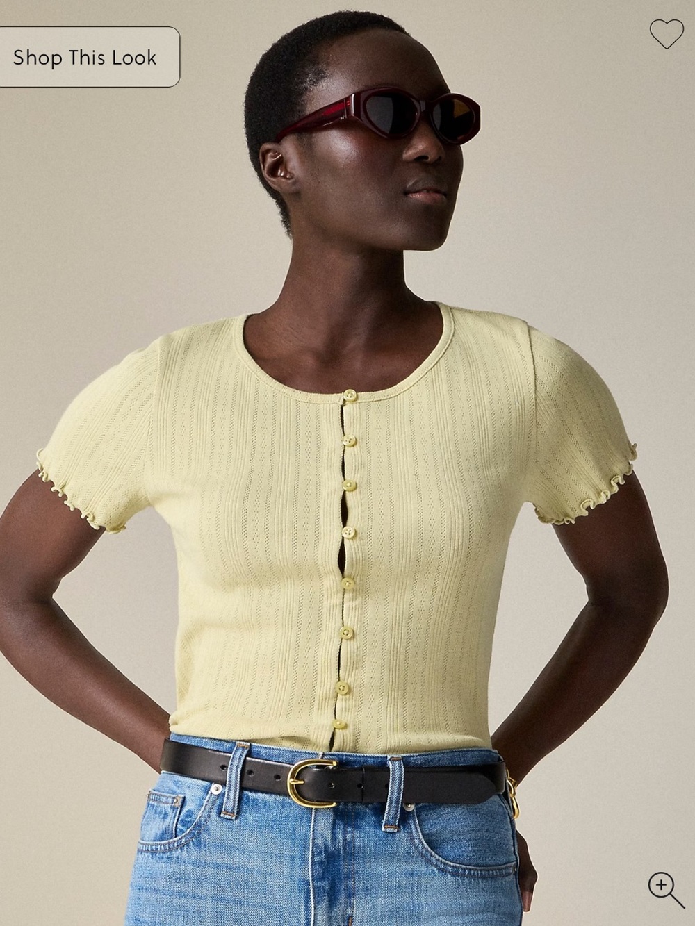 J. Crew | Pointelle short-sleeve knit cardigan